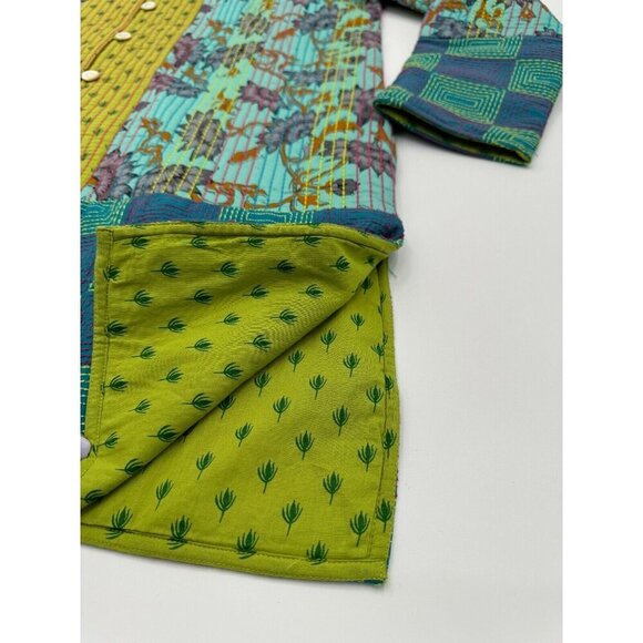 Rara Avis by Iris Apfel Mixed Quilted Printed Coat Multicolored Women Size Mediu - Picture 9 of 16